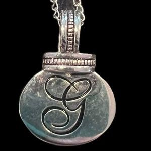 Vintage Brighton Initial Pendant Letter G includes Chain